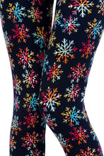 Rainbow Snowflake Print Soft Leggings