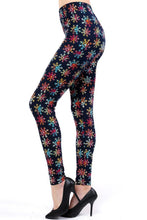 Rainbow Snowflake Print Soft Leggings