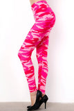Hot Pink Camo Print Soft Leggings