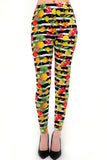 Tropical Fruit Print Soft Leggings