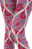 Pink Floral Paisley Ogee Print Leggings
