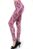 Pink Floral Paisley Ogee Print Leggings