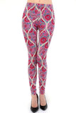 Pink Floral Paisley Ogee Print Leggings