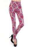 Pink Floral Paisley Ogee Print Leggings