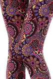 Purple Hue Stained Glass Print Leggings