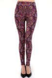 Purple Hue Stained Glass Print Leggings