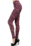 Purple Hue Stained Glass Print Leggings