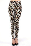 Golden White Swirl Print Leggings