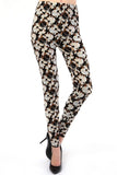 Golden White Swirl Print Leggings