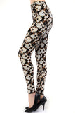 Golden White Swirl Print Leggings