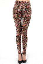Earth Tone stained glass  Floral Print Soft Leggings