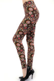 Earth Tone stained glass  Floral Print Soft Leggings