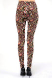 Earth Tone stained glass  Floral Print Soft Leggings
