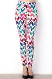 Tropical Chevron Print Leggings