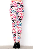 Tropical Chevron Print Leggings