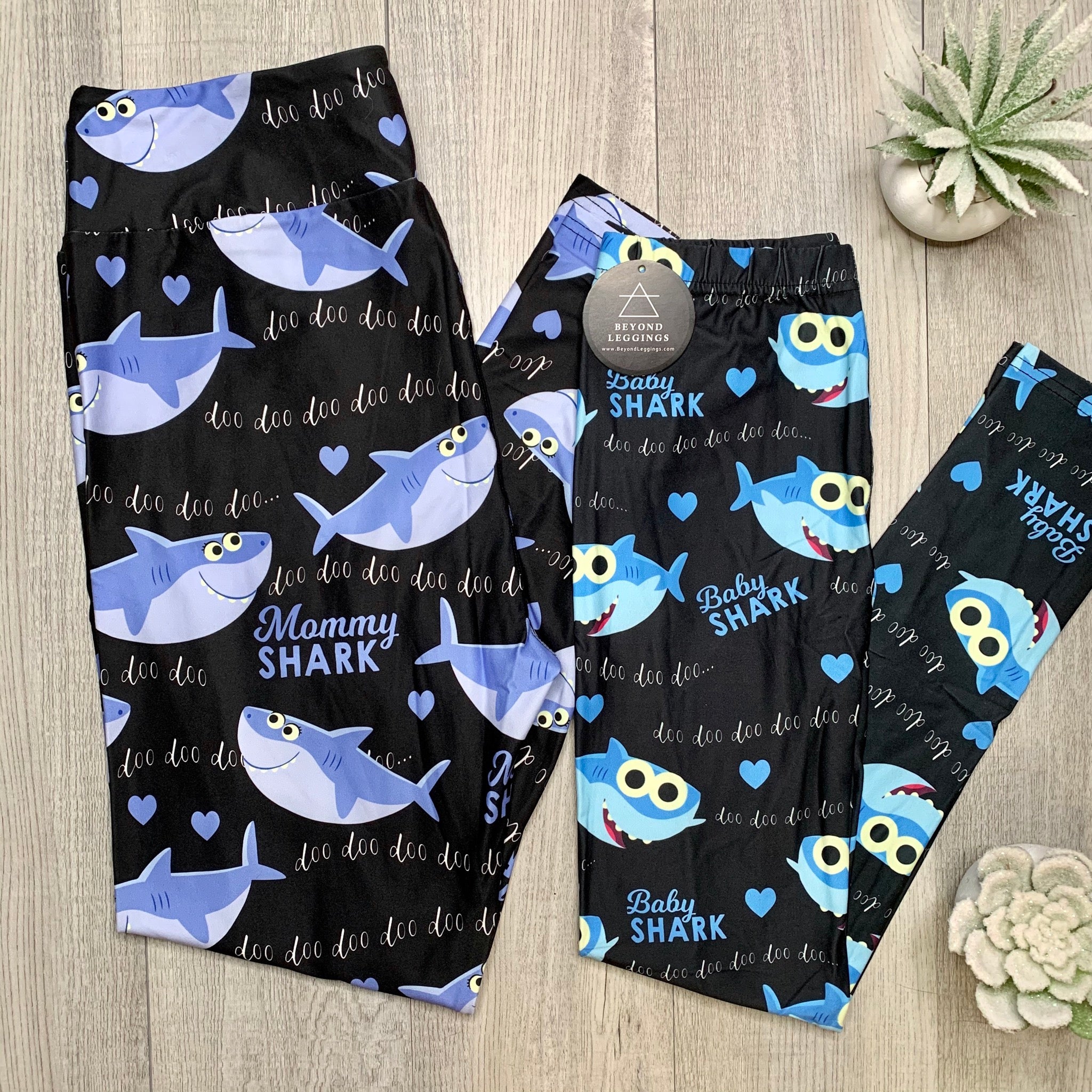 Baby Shark Song Print Soft Leggings - Kids Sizes