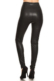 Black Faux textured Leather Soft Leggings