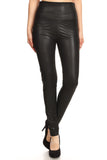 Black Faux textured Leather Soft Leggings