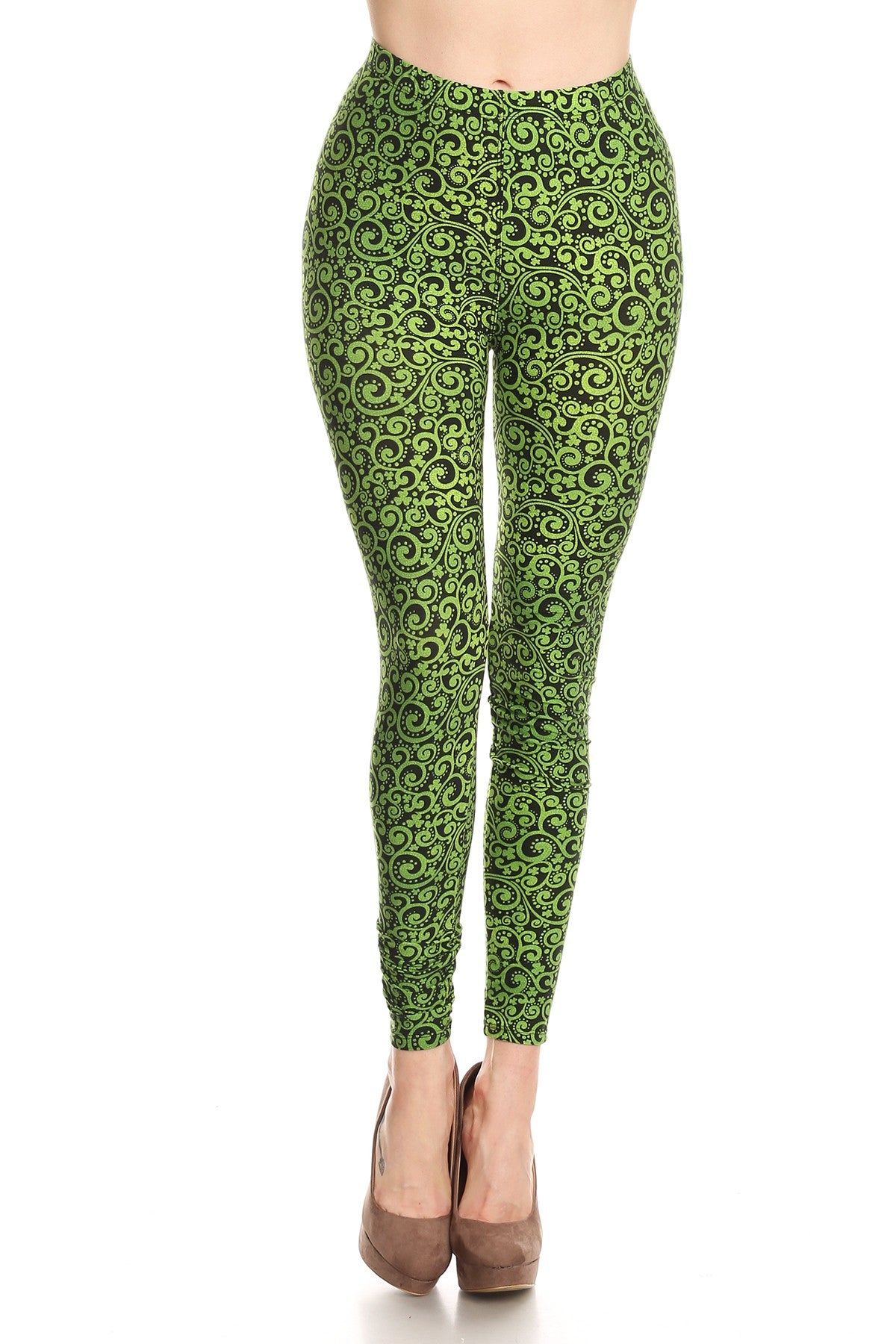 Lucky Clover Swirl Print Leggings