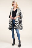 Black & White Knitted Zig-Zag Blanket Cardigan