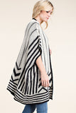 Black & White Knitted Zig-Zag Blanket Cardigan