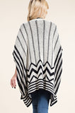 Black & White Knitted Zig-Zag Blanket Cardigan