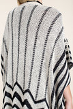 Black & White Knitted Zig-Zag Blanket Cardigan