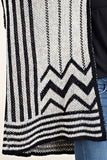 Black & White Knitted Zig-Zag Blanket Cardigan