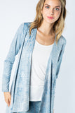 Vocal Women's Light Blue Tie Dye Crystal-Studded Cardigan - Versatile Open Front Design for Casual and Special Occasions