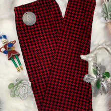 Red Houndstooth Print Soft Leggings