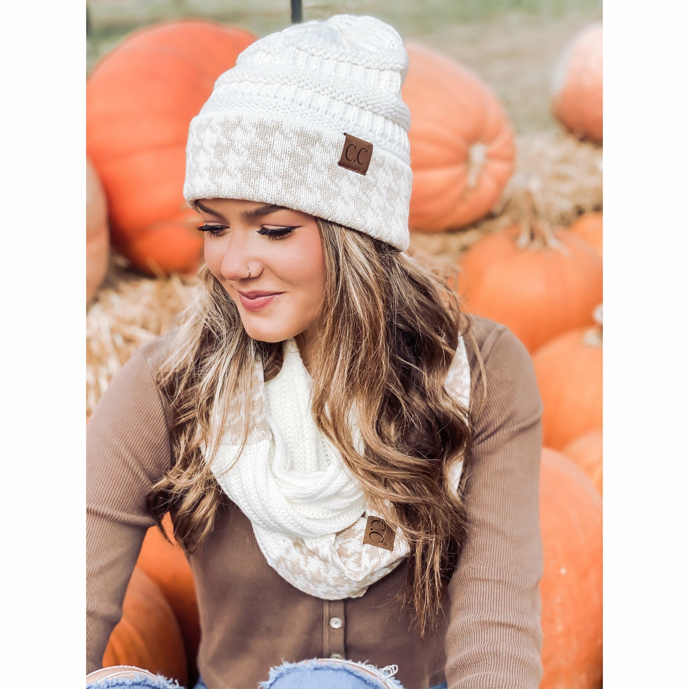 Houndstooth C.C. Beanie Knitted Hat