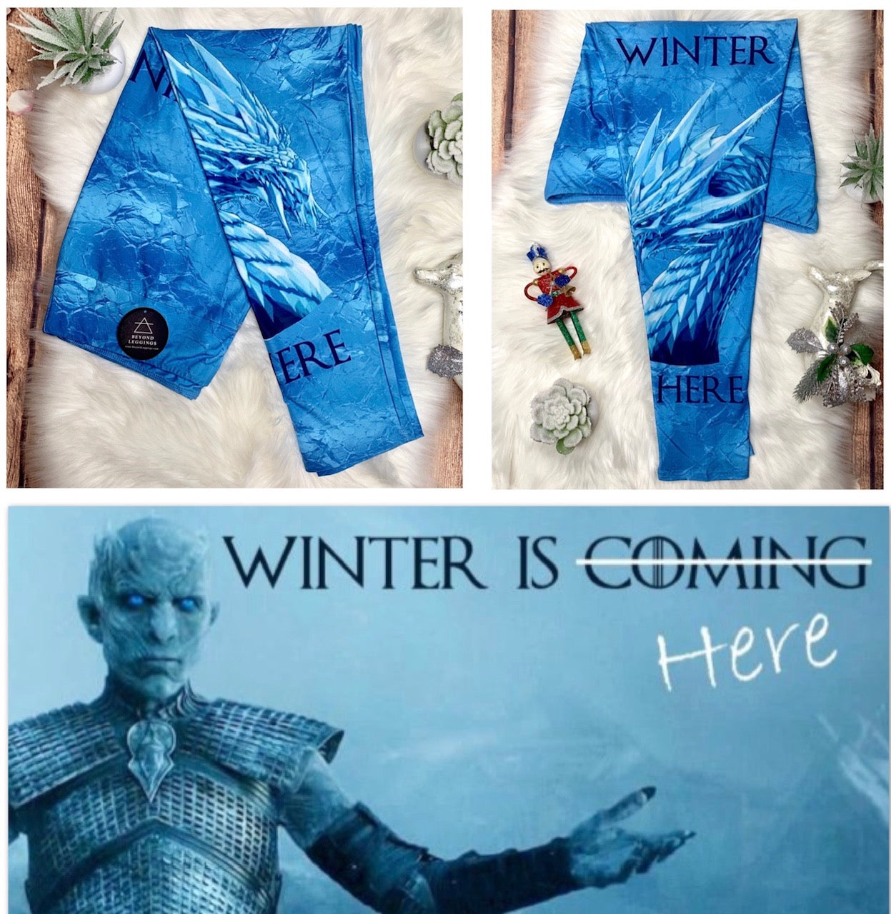 Winter Is Here Ice Dragon Soft Leggings