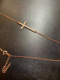 Cubic Zirconia Gold Vermeil Cross Necklace