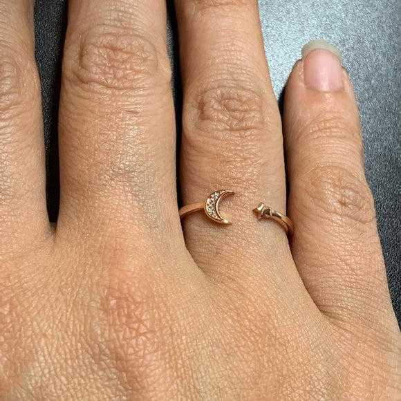 3011 Rose Gold Plated Silver CZ Ring