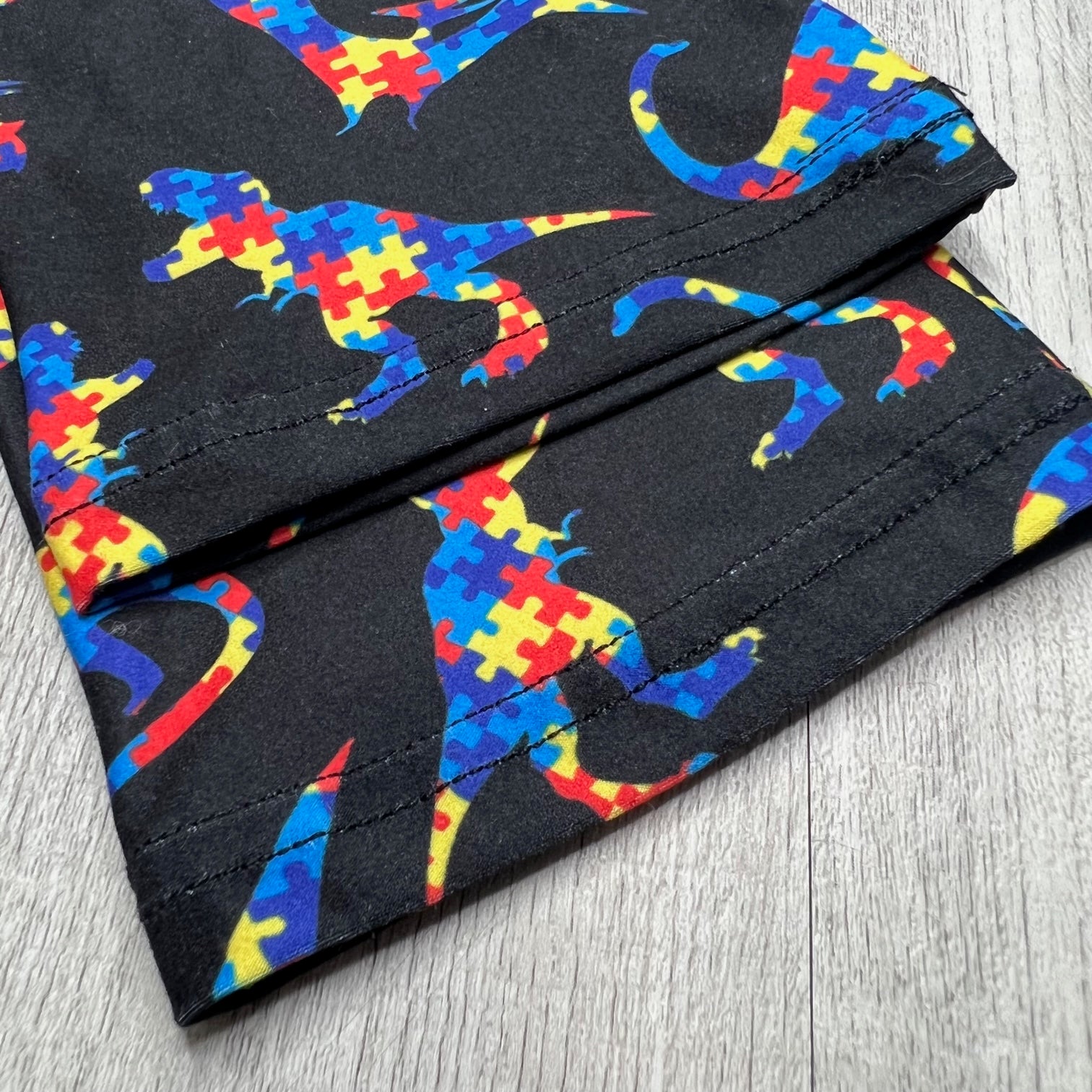 Puzzle Piece Dinosaurs Print Soft Leggings
