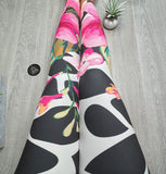 Floral Abstract Spotted Print Soft Leggings