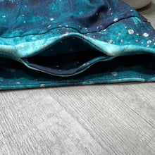 Teal Watercolor Marble Soft Leggings with Pocket in Waist Band