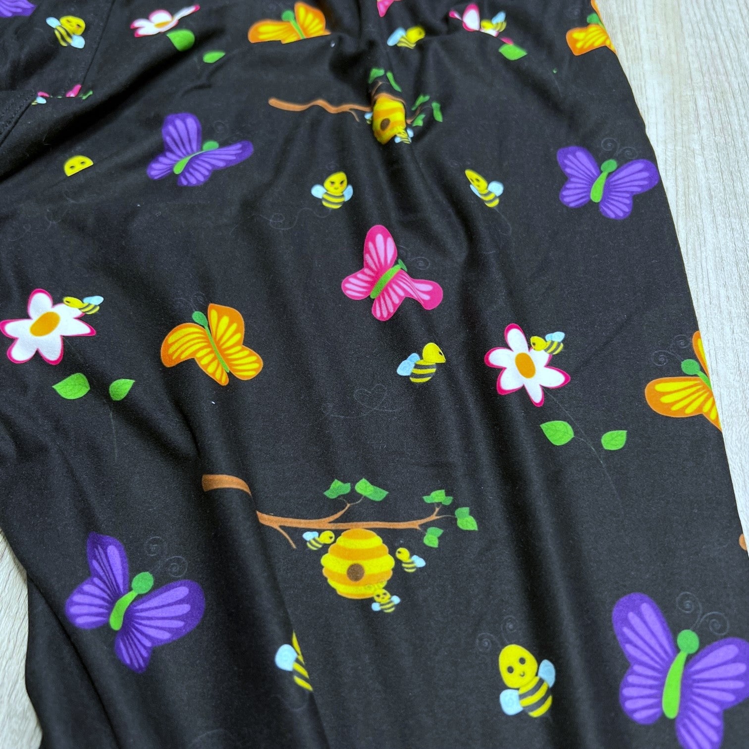 Honey Bees & Butterflies Soft Leggings with Pocket in Waist Band