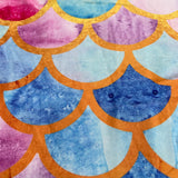 Watercolor Mermaid Scale Soft Leggings with Pocket in Waist Band