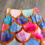 Watercolor Mermaid Scale Soft Leggings with Pocket in Waist Band