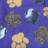 Golden Paw Print Purple Soft Leggings