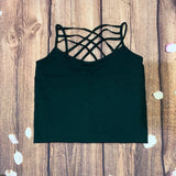 Color Seamless Strappy Caged Stretch Cami Top