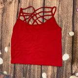 Color Seamless Strappy Caged Stretch Cami Top