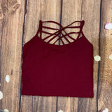 Color Seamless Strappy Caged Stretch Cami Top