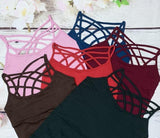 Color Seamless Strappy Caged Stretch Cami Top