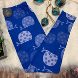 Polka Dotted Blue Whale Print Leggings