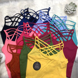 Color Seamless Strappy Caged Stretch Cami Top