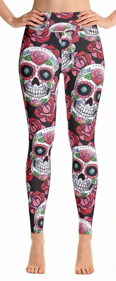 Rose Sugar Skull Leggings