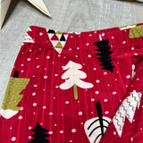 Retro Red Christmas Tree Print Soft Leggings