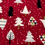 Retro Red Christmas Tree Print Soft Leggings